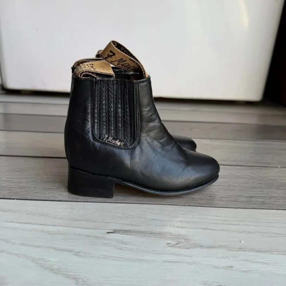 Maclita black leather baby cowboy